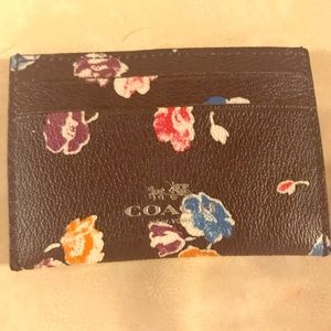 Coach floral card wallet